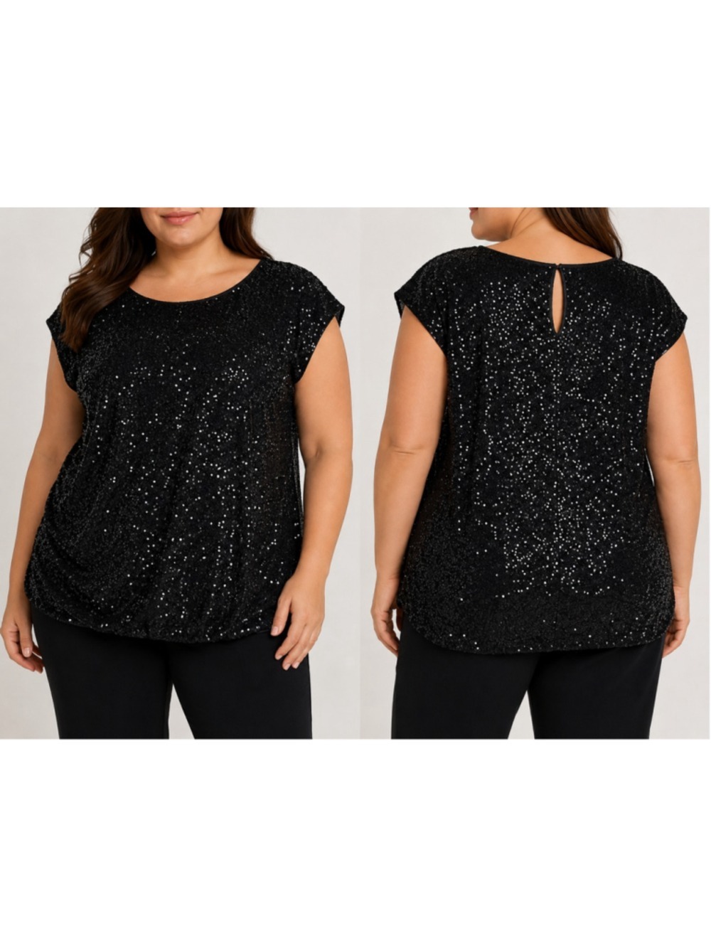 Express Black Sequin Cropped Top Women’s Large NWT Shoulder Pads Party Holiday